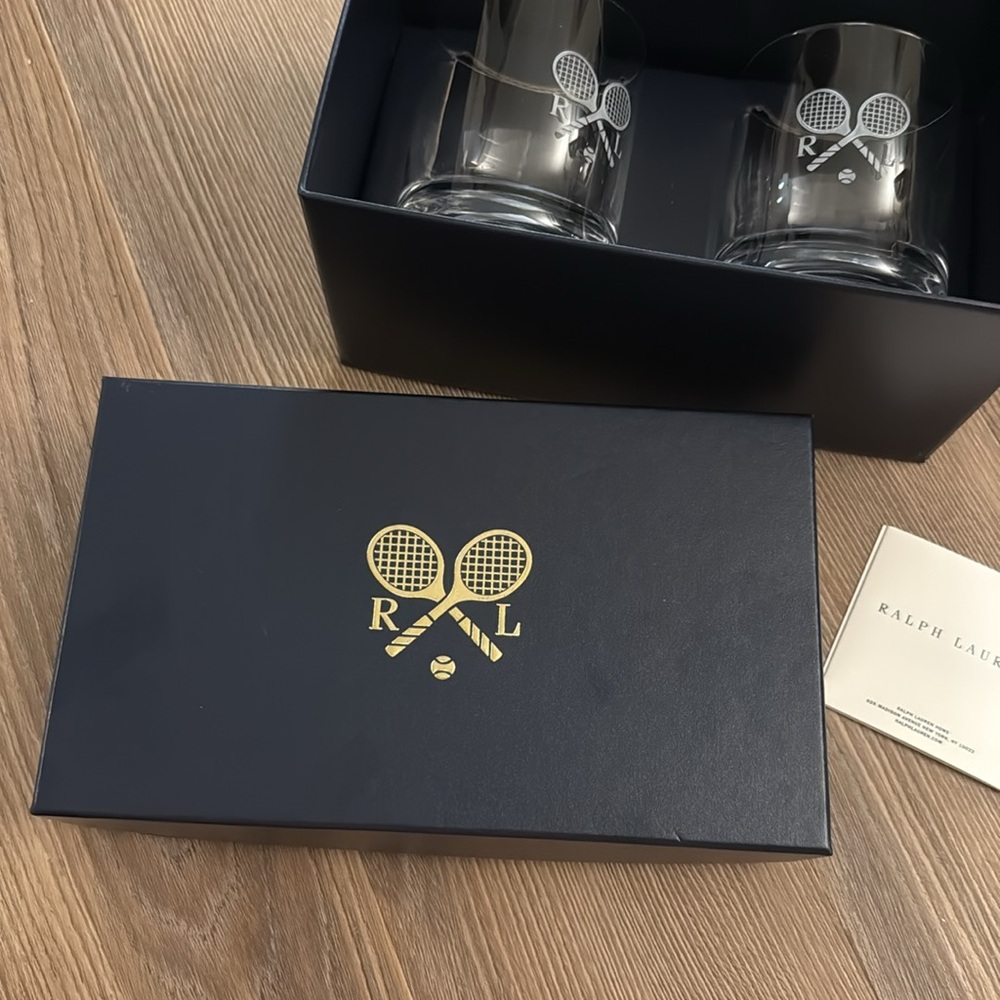 New ralph lauren limited edition wimbledon 2025 double whiskey glasses - Picture 2 of 8